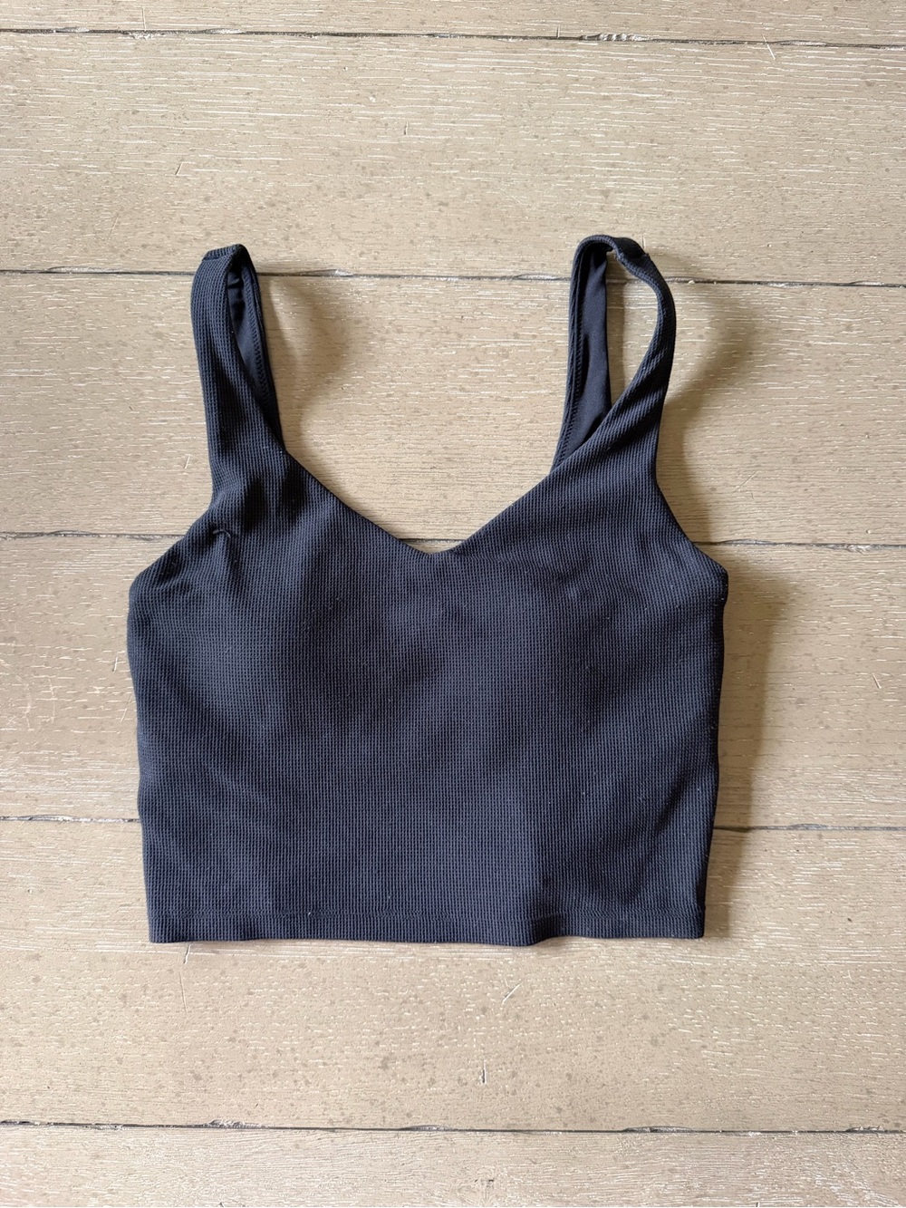 aerie Black Ribbed Cropped Tank Top